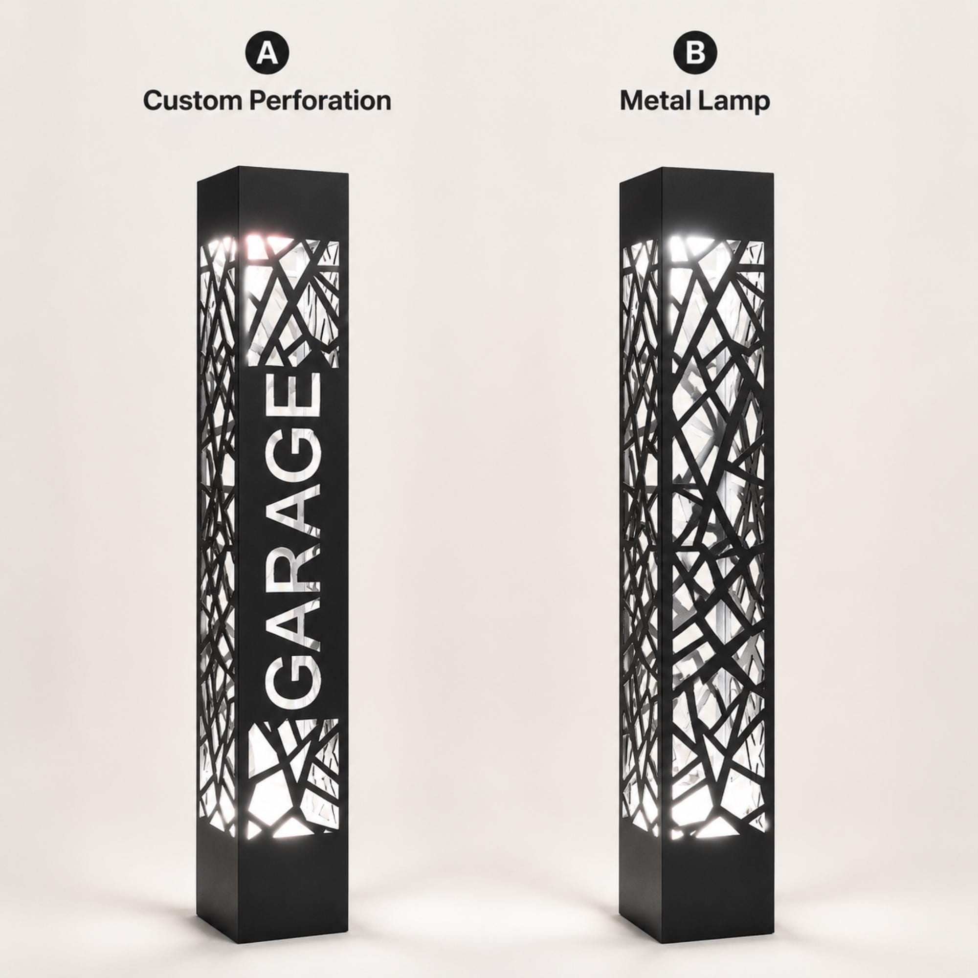 Custom Led Column Custom LED Garden Column Light | Personalized Outdoor Lamp | Metal ...