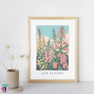 Juego de 3 pósteres Les Fleurs - Arte de pared con flores vintage - Decoración inspirada en la naturaleza - Impresión de arte floral - Descarga digital