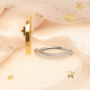 Schlichtes Band Nabel Barbell Tägliche Kleidung Bauch Ring 14G Minimalist Nabel Hoop, Glatt Gebogene Langhantel, Gold & Silber