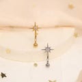 CZ Hexagram Eyebrow Ring – Sparkly Dainty Star of David Curved Barbell Eyebrow Piercing Jewelry, Minimalist Body Jewelry, Cartilage Earring