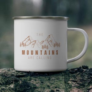 Enamel Camping Mug, Camping Coffee Mug, Outdoor Coffee Mug, Accessories Camping, Adventure Mug, Hiking Mug
