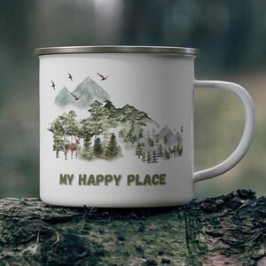 Enamel Camping Mug, Camping Coffee Mug, Outdoor Coffee Mug, Accessories Camping, Adventure Mug, Hiking Mug
