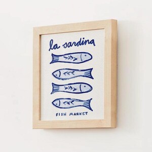 Sardine Vintage Inspired Painting La Sardina Fish Market Sketch Italian Print (DIGITAL DOWNLOAD)