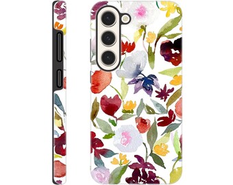 Samsung Phone Tough Case Floral Watercolor Design by K.Schulz