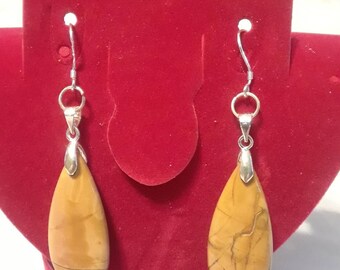 Picture Jasper Teardrop Dangle Earrings