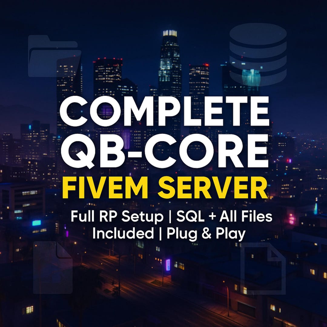 Complete Qbcore Fivem Server | Full RP Setup | SQL Database and Server ...