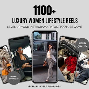 1100 人以上の Luxury Rich Woman が Instagram、マーケティングビデオを閲覧、master doorverkooprechten、MRR/PLR、Canva を閲覧