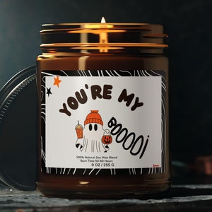 Cute Halloween Gift for Couples | You&#39;re My Boo | Spooky Fall Decor Candle | Custom Halloween Candle | Perfect Gift for Girlfriend