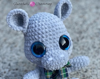 Crochet hippo, baby hippo, ready to ship, hippo plushy, plush hippo, baby room decor