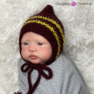 Newborn angora bonnet, pixie newborn hat, photography prop, ready to ship, burgundy pixie bonnet, baby shower gift