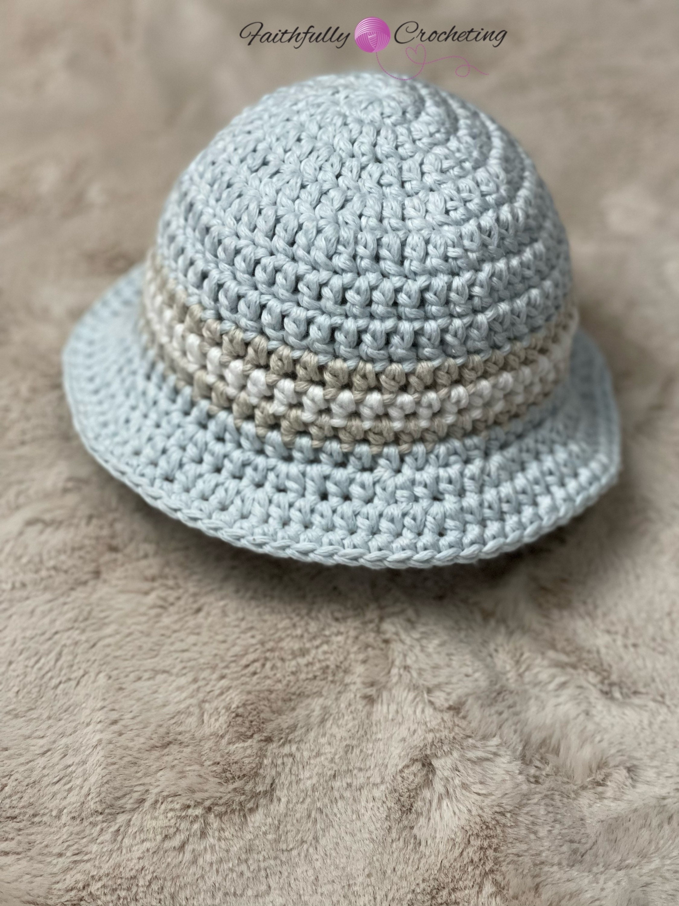 Newborn sun hat, newborn boy bucket hat, summer cotton hat, ready to ship, baby shower gift, blue baby bucket hat, newborn boy hat