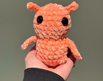 Baby alien, plush alien, orange plush alien, ready to ship, ufo plushie
