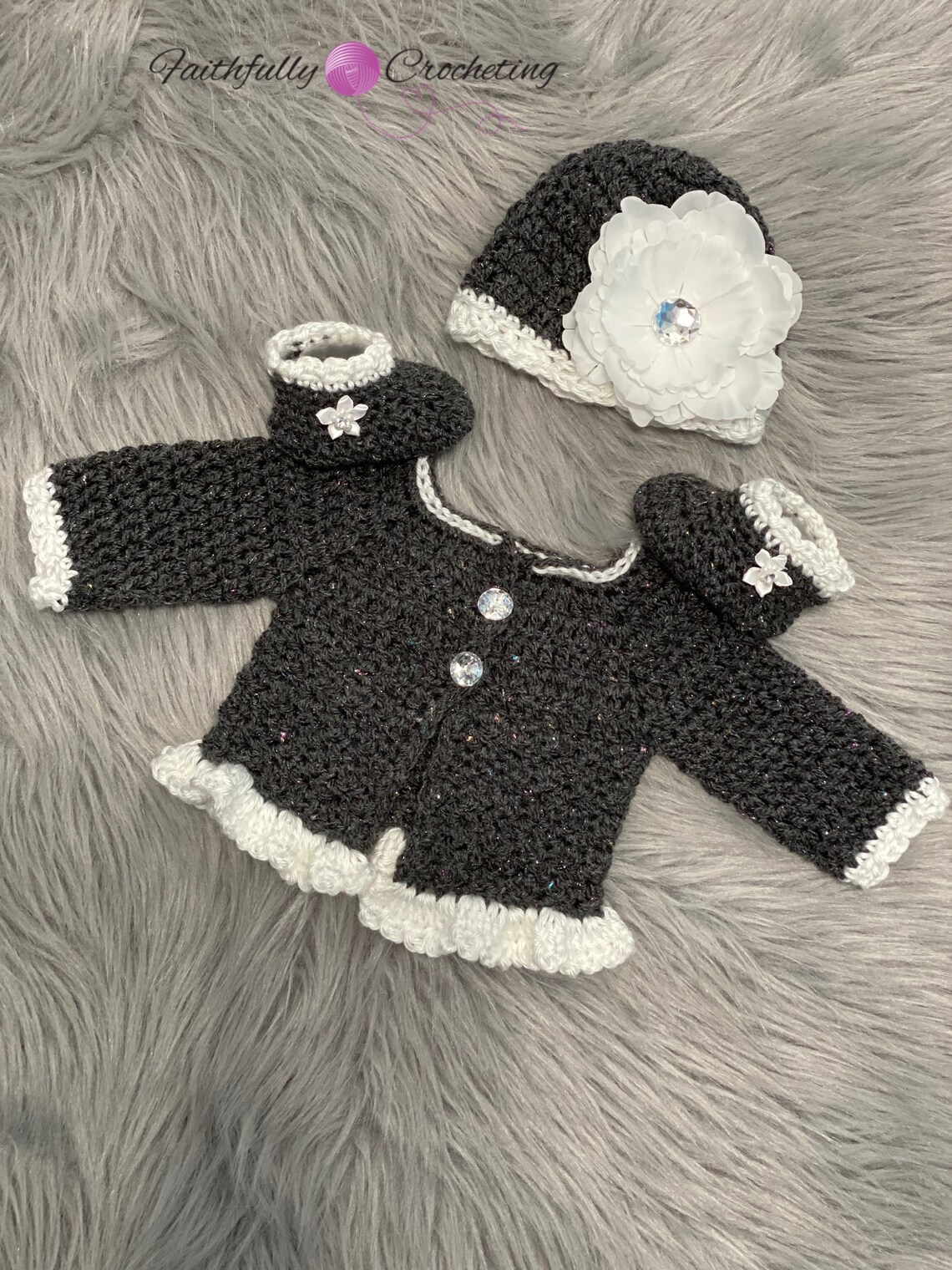 Newborn girl sweater set gray newborn cardigan set coming Etsy
