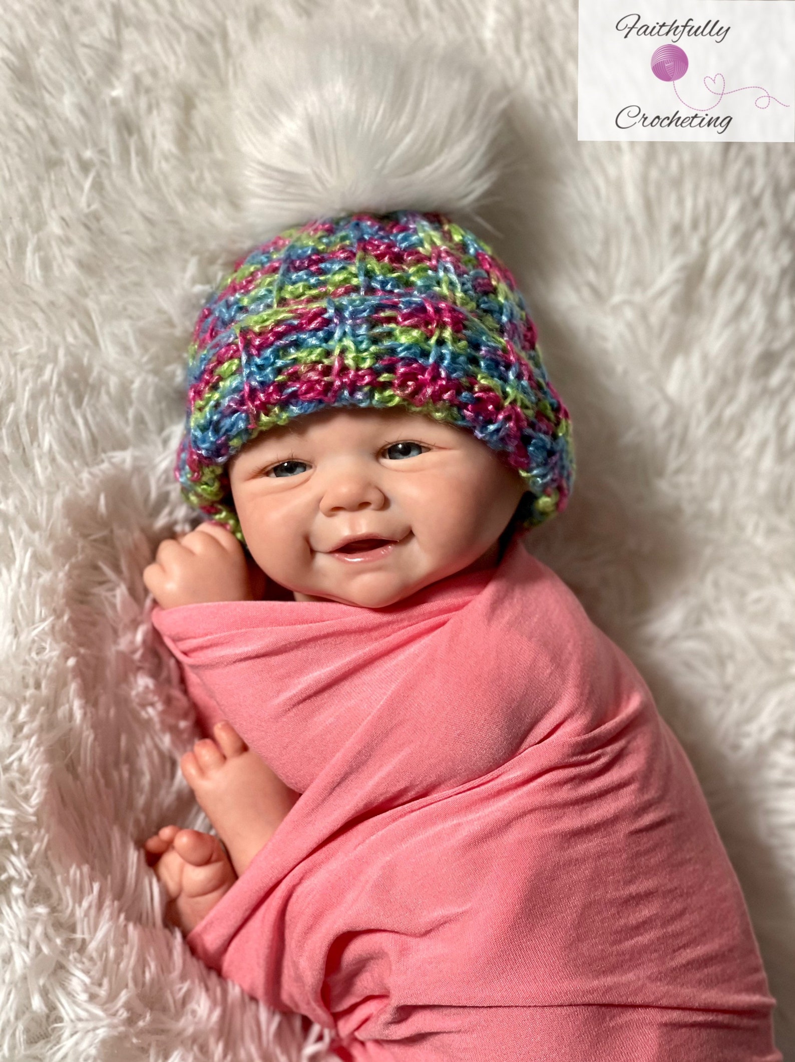 0/3 months ribbed hat newborn girl hat newborn pom pom Etsy