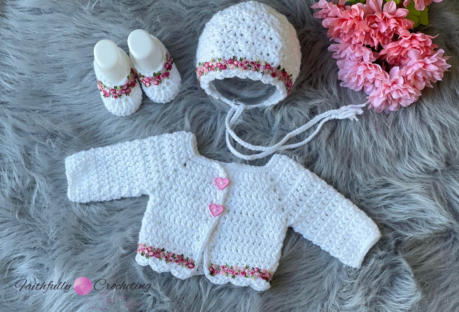 Newborn Girl Sweater Set Newborn White Sweater Matching Etsy
