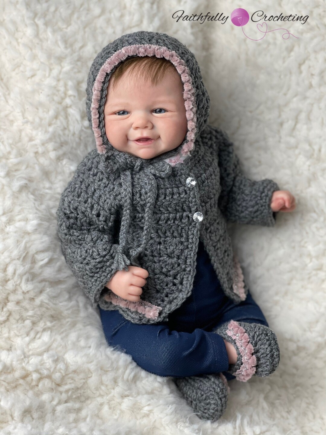 Newborn Girl Sweater Set Long Sleeve Sweater With Matching Etsy