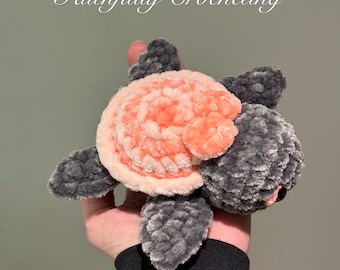 Crocheted turtle, turtle plushie, soft baby turtle, amigurumi turtle, ready to ship