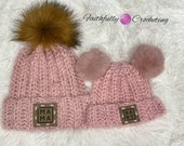New mommy and baby gift, mommy and me hats, coming home first hats, baby shower gift, pink hats, ready to ship
