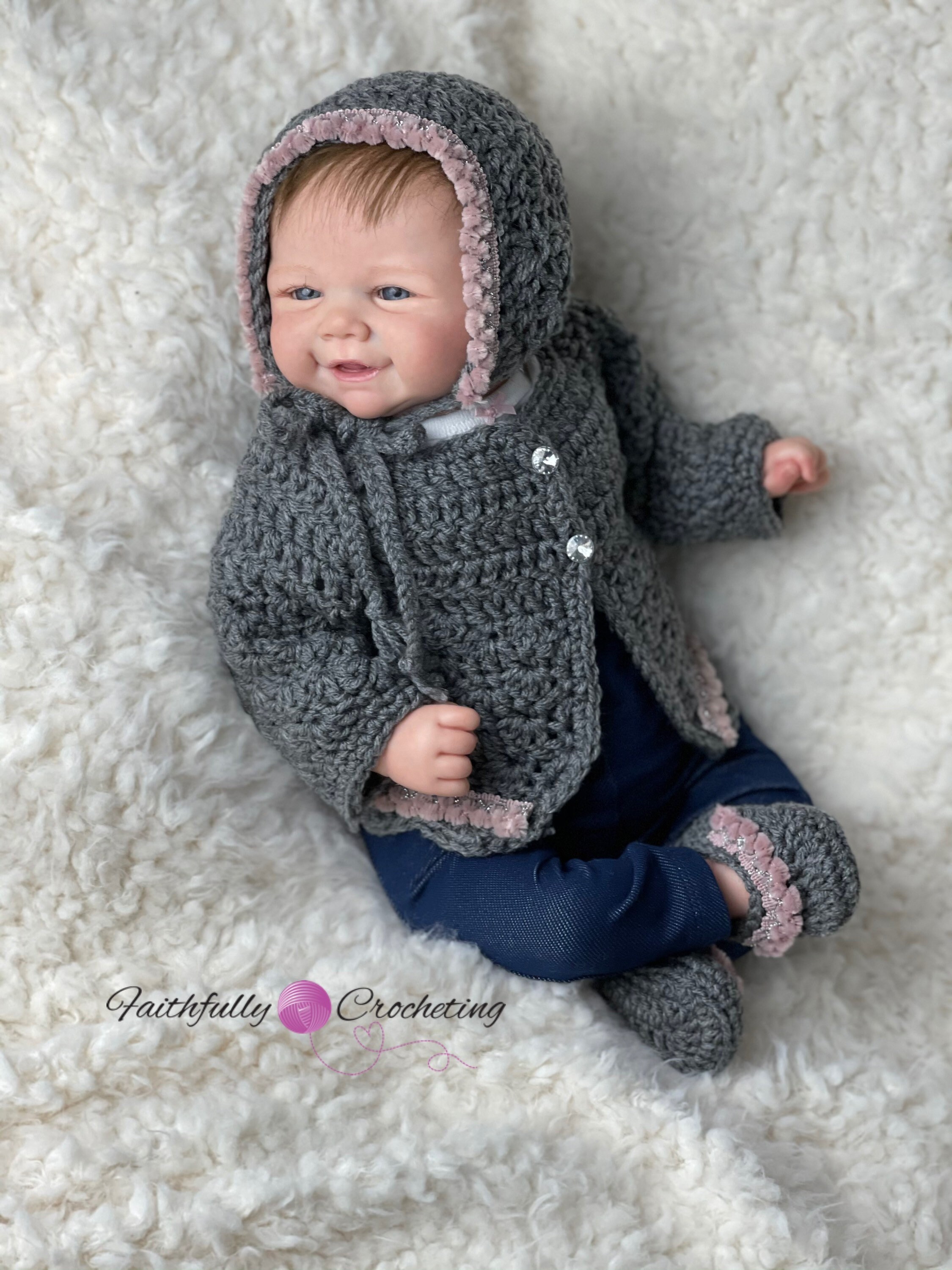 Newborn girl sweater set long sleeve sweater with matching Etsy