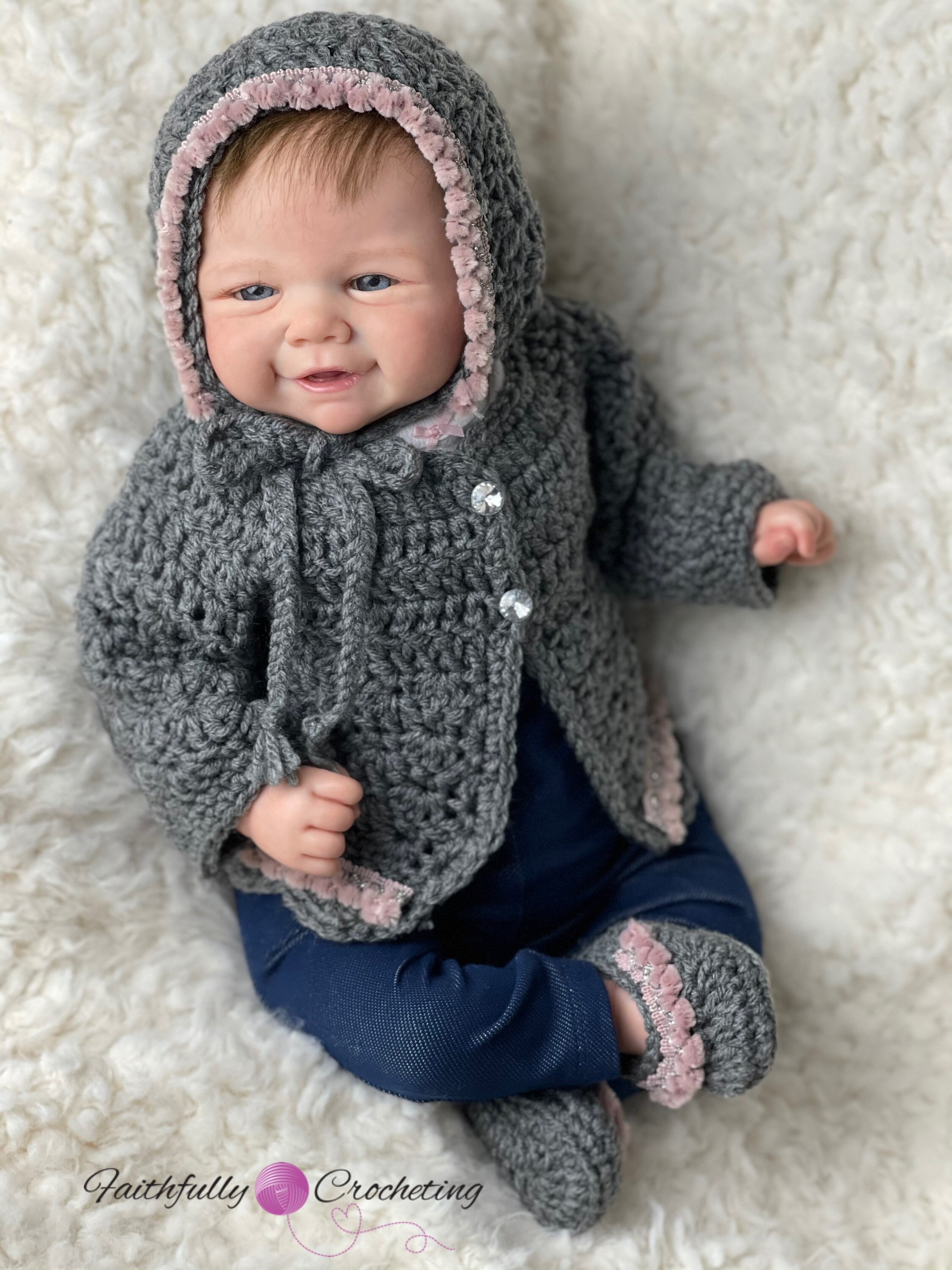 Newborn girl sweater set long sleeve sweater with matching Etsy