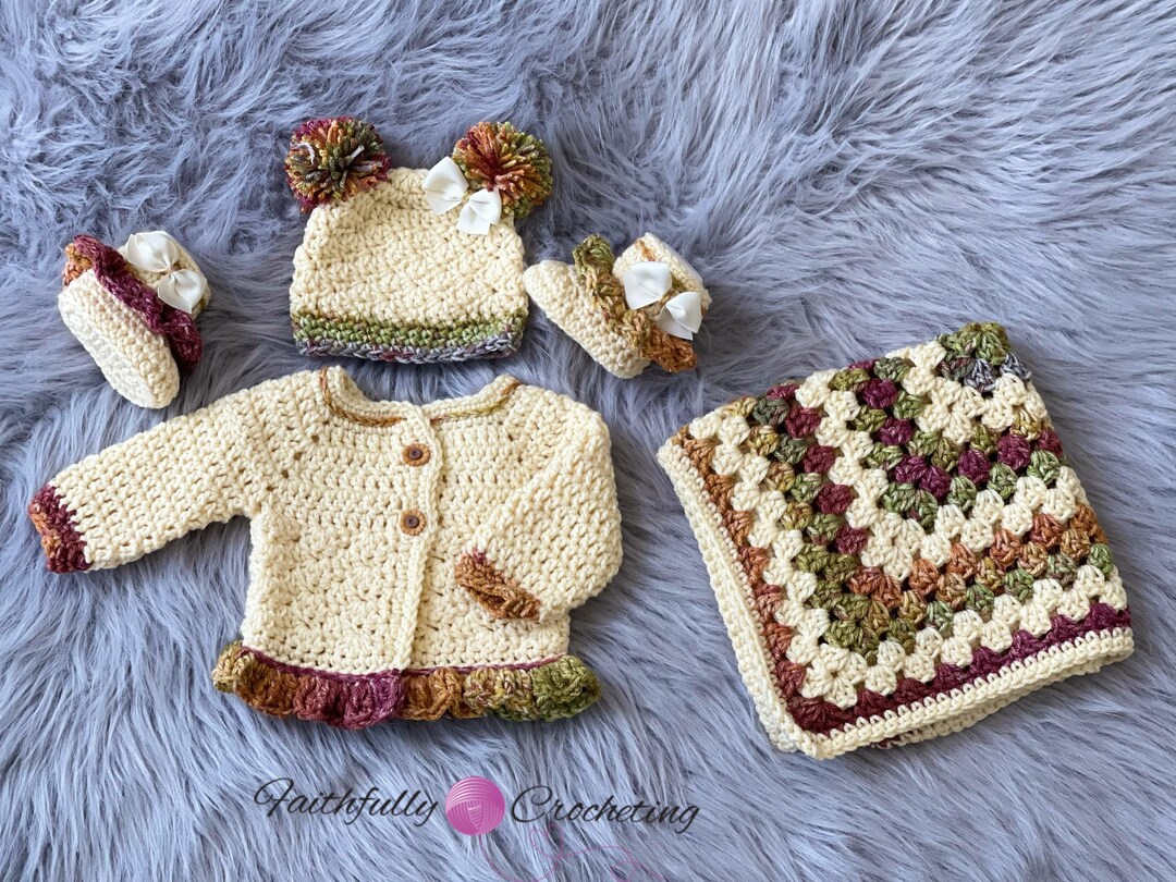 Newborn Girl Sweater Set Matching Blanket Baby Shower Gift Etsy
