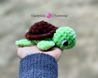 Crocheted turtle, turtle plushie, soft baby turtle, amigurumi turtle, ready to ship