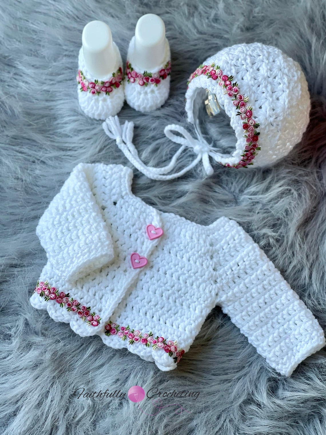 Newborn girl sweater set newborn white sweater matching Etsy