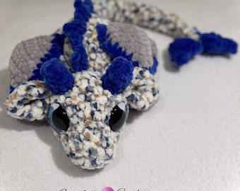 Large dragon, plush dragon, stuffed animal, ready to ship plushie, blue  dragon, Christmas gift, dragon plushie, colorful dragon