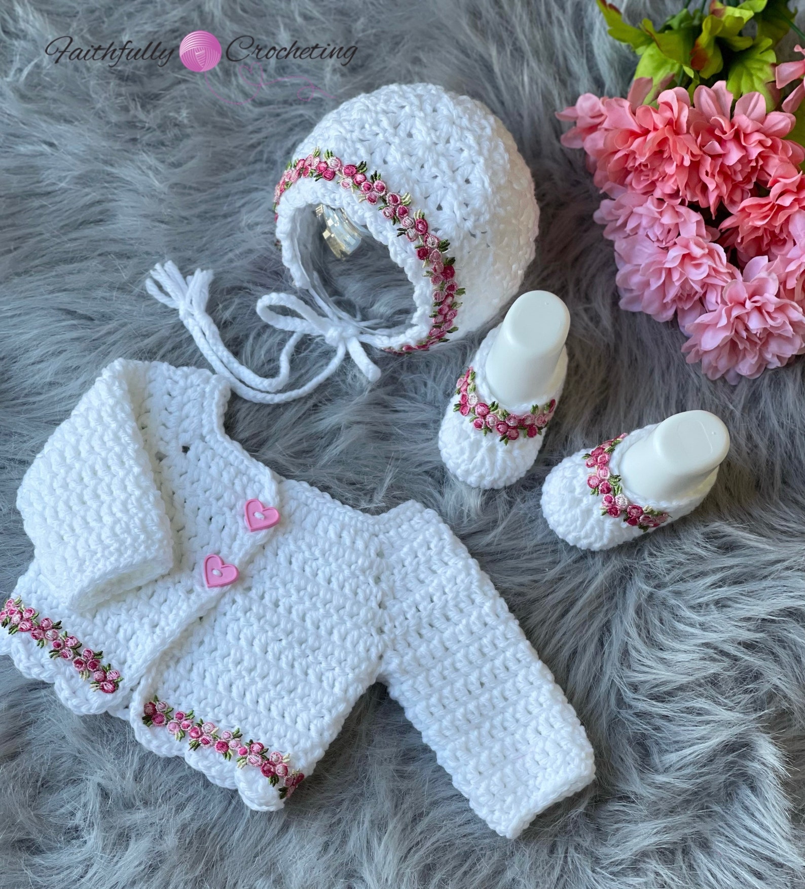 Newborn Girl Sweater Set Newborn White Sweater Matching Etsy