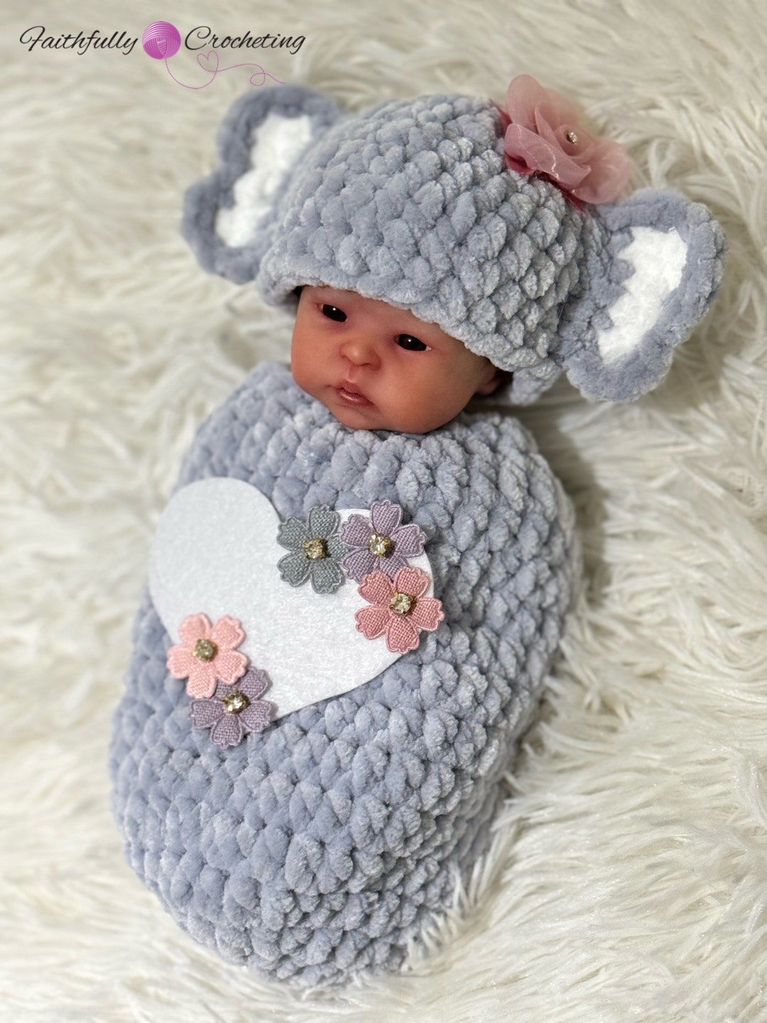 Set Of 4 Hand-Crocheted Micro Preemie Baby Hats - For Tiny Babies Or Reborn Dolls