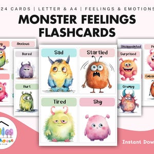 Feelings Flashcards, Large Feelings Cards, Printable Emotions Cards for Toddlers, Preschoolers, Classroom, Printable Emotion Cards For Kids