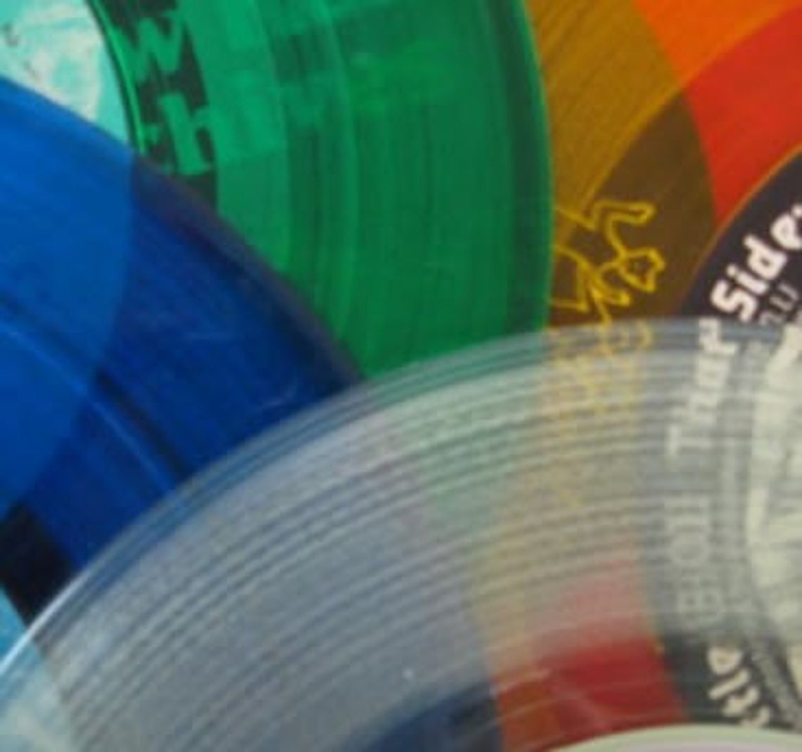 5 Assorted Colored Vinyl Records For Art Projects And Crafts Etsy