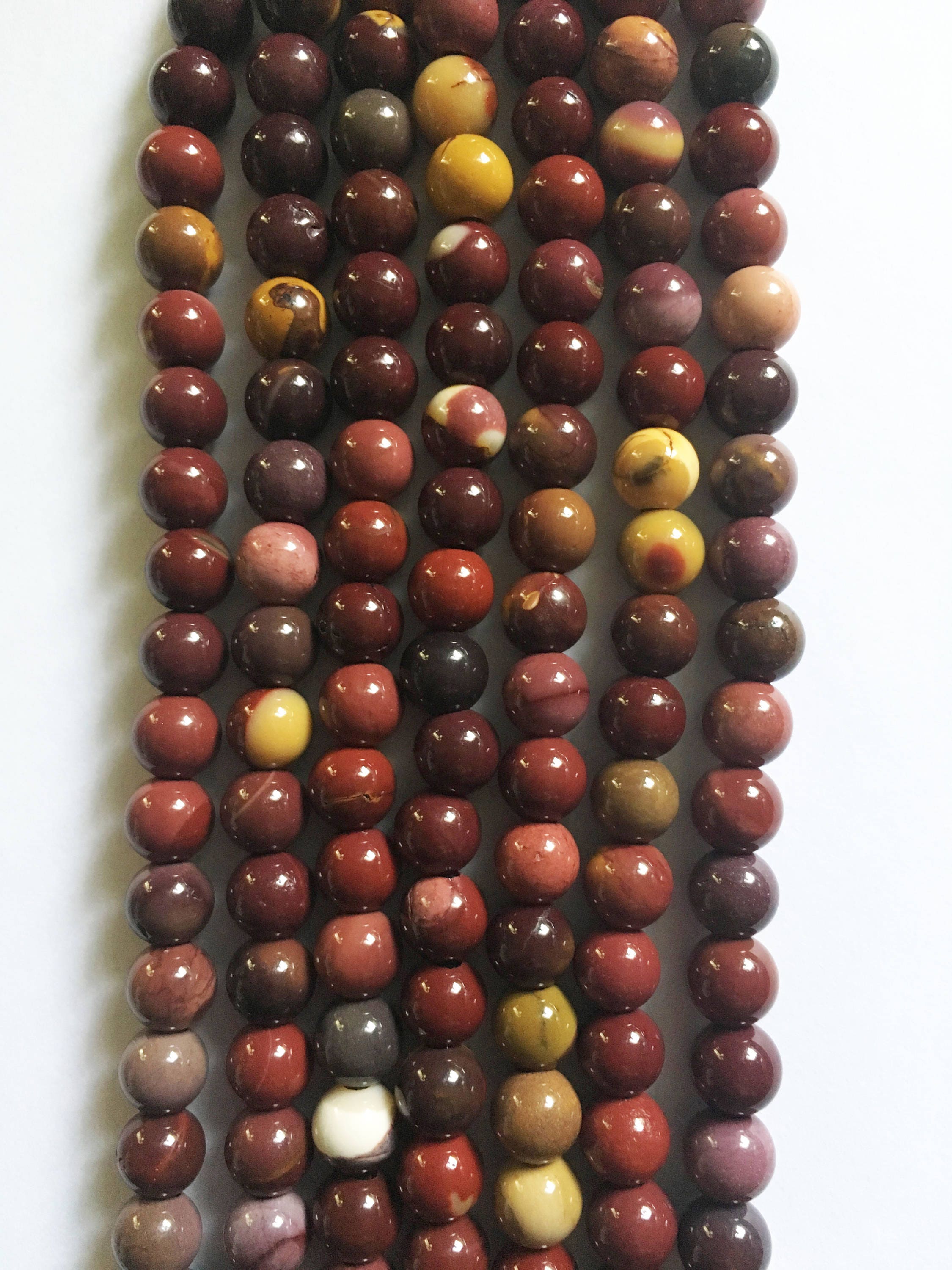 Mookaite Large Hole 8mm Round Gemstone Bead Strand, 8mm round large hole bead, beads for leather