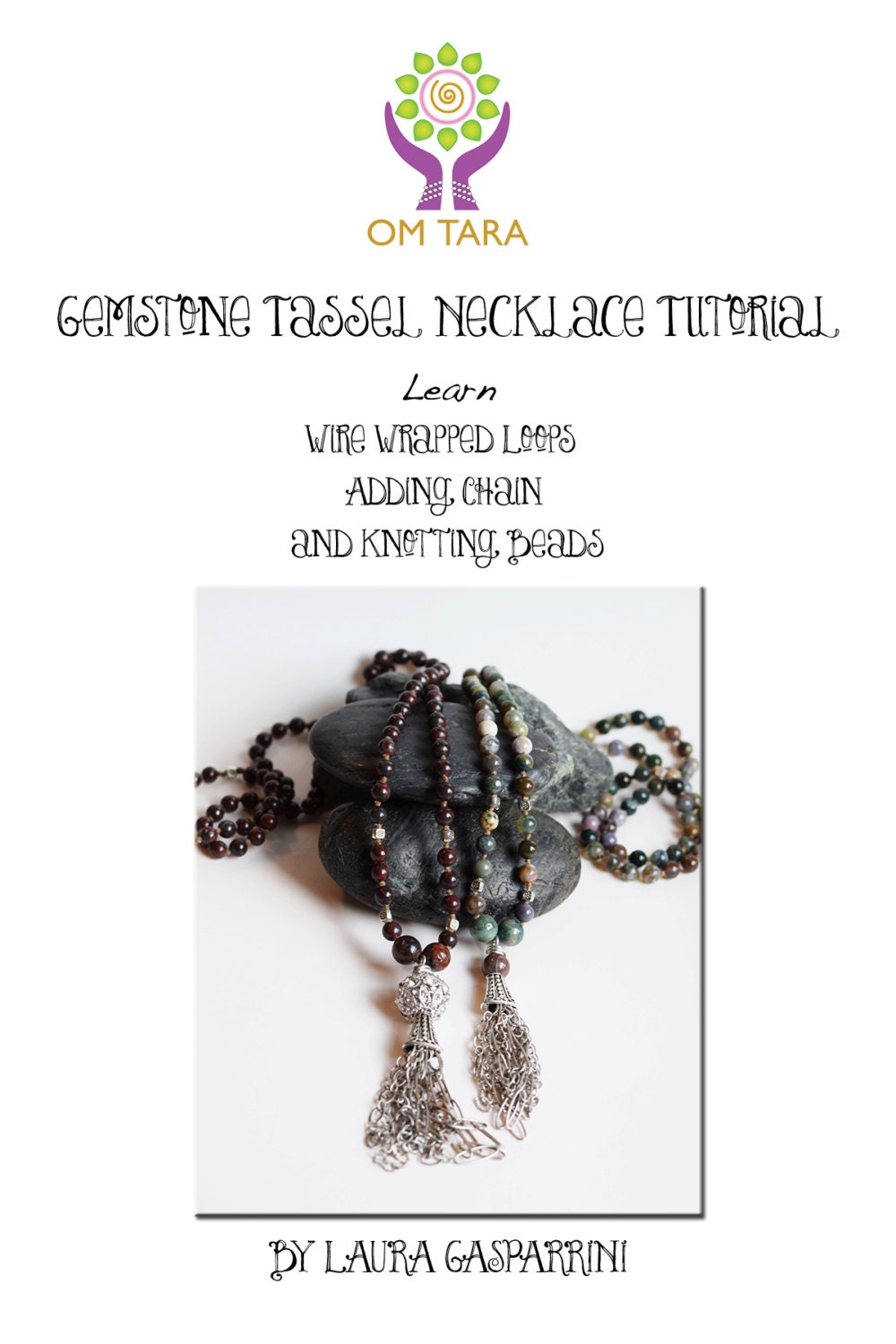 Gemstone Tassel Necklace Tutorial, How to make knotted bead tassel