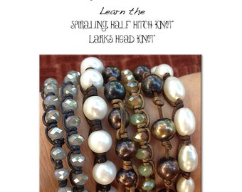 Macrame Leather & Pearl Bracelet Tutorial (PDF Pattern)