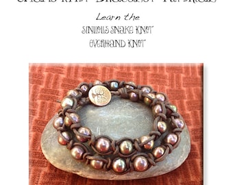 Snake Knot Leather & Pearl Bracelet Tutorial (PDF Pattern)