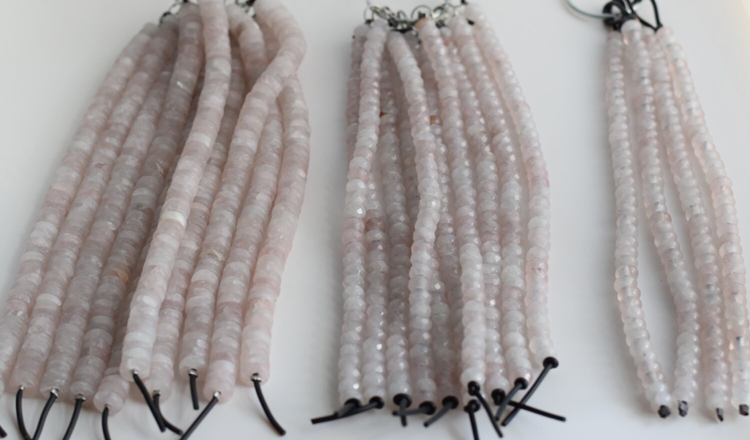 Rose Quartz Large Hole Gemstone Bead Strand, 5x8mm gemstone rondelle