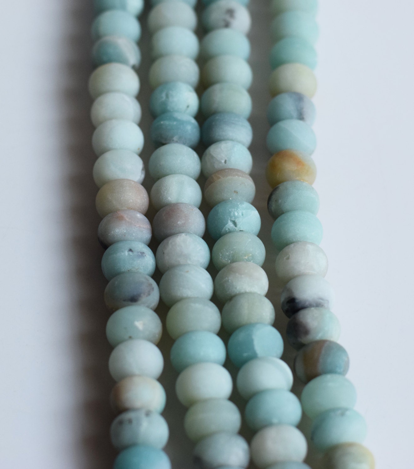 Amazonite Large Hole Matte Gemstone Beads, 8x12mm matte gemstone