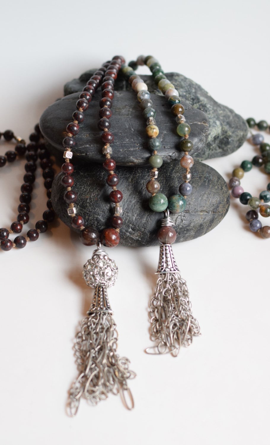 Gemstone Tassel Necklace Tutorial, How to make knotted bead tassel