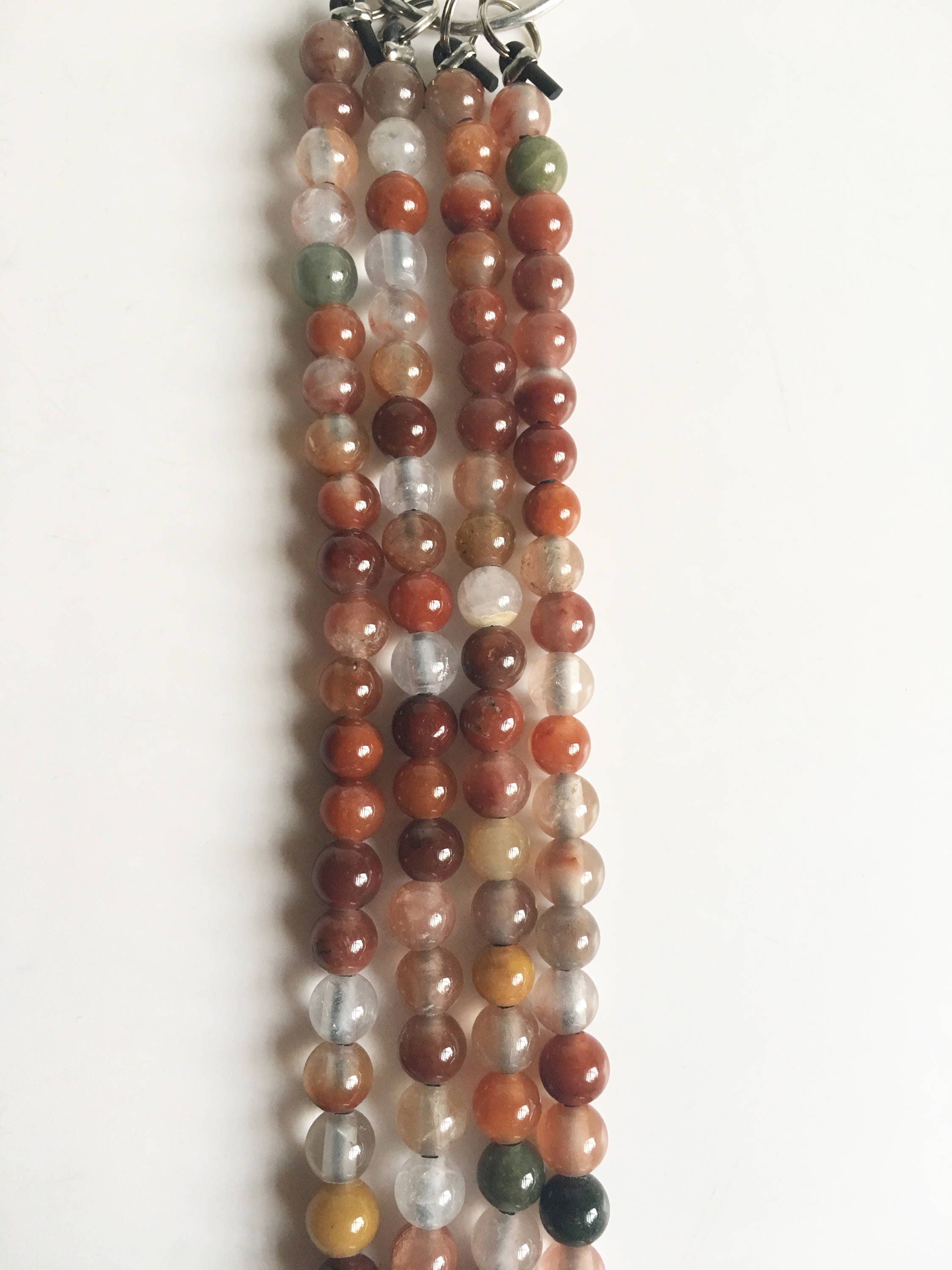 Mixed Quartz 8mm Smooth Round Big Hole Gemstone Bead strand, 8mm round