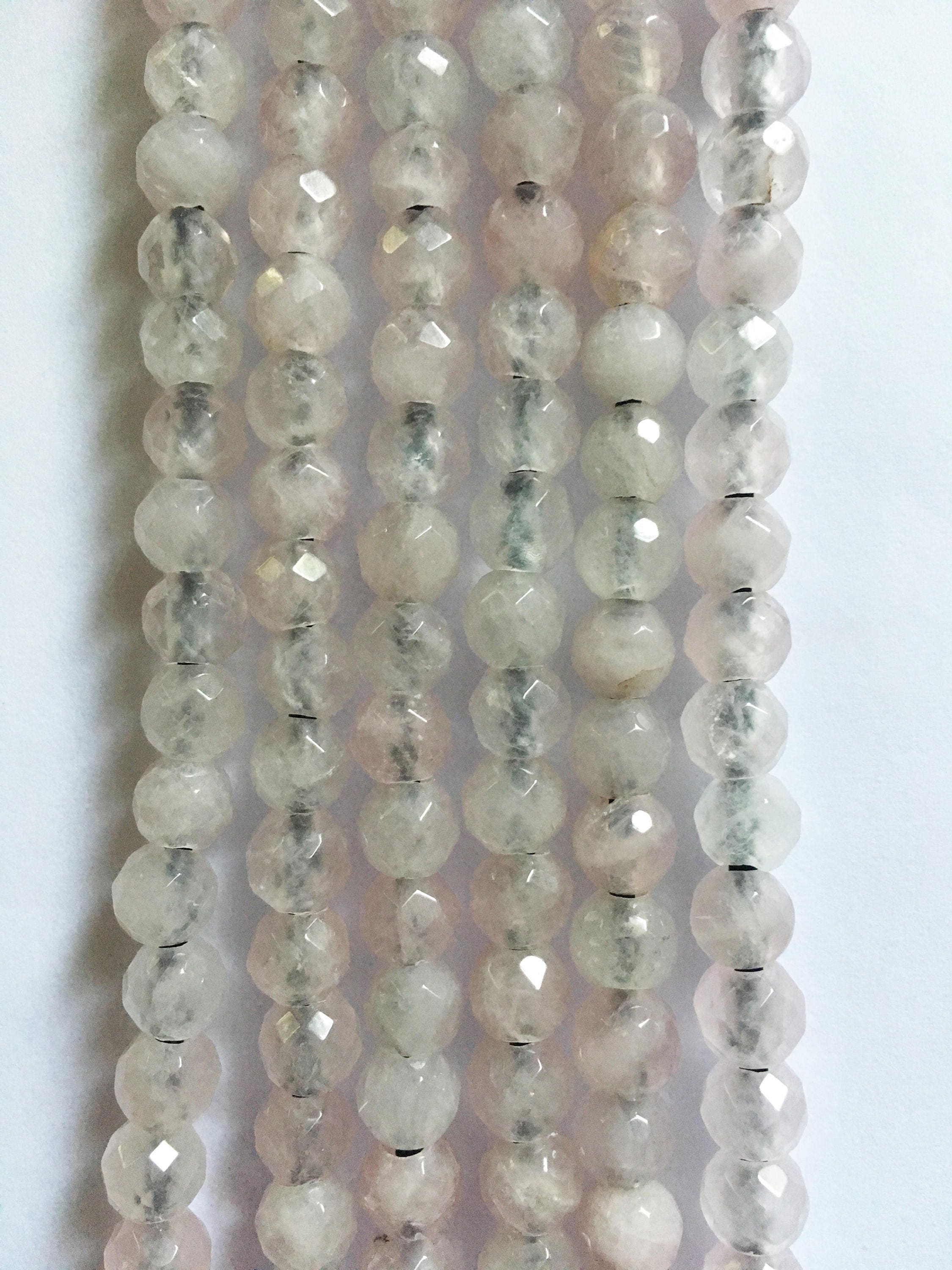 Rose Quartz Large Hole Gemstone Bead Strand, 8mm faceted round, 8mm large hole bead, beads for