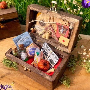 Caja de Trux en miniatura de Gryffindor hecha a mano con un regalo de mago + carta