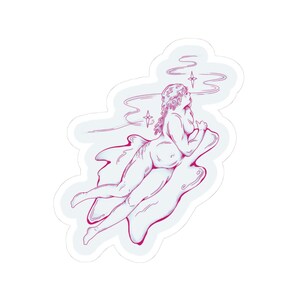 Dreamy Goddess Kiss-Cut Stickers | Boho Decor, Aesthetic Art, Laptop Stickers, Gift for Her, Vintage Vibe