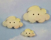 Cloud Buttons set of 3