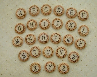 Alphabet Initial Buttons set of 4