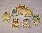 Monster Embellishment Buttons set of 5