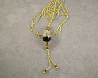 Yellow and Black Beaded Necklace