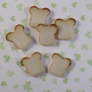 Tiny Bread Slice Embellishment set of 6