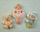 Toy Buttons set of 3