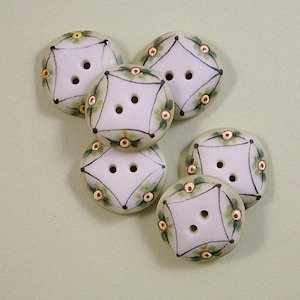 Sage and Yellow Button set of 6